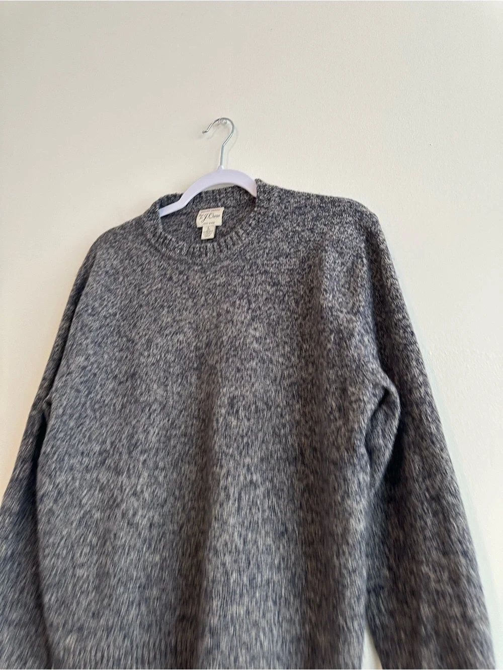J. Crew Men's Gray Heather Crewneck Wool Sweater